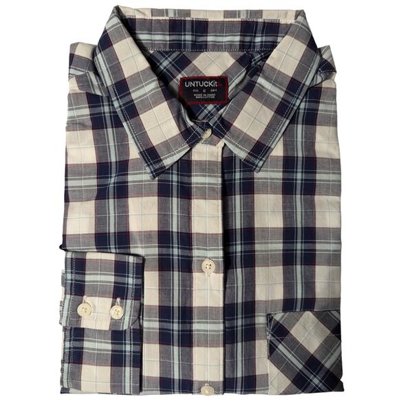 UNTUCKit Tops - Women’s Blue Plaid UNTUCKIT Shirt Long Sleeve